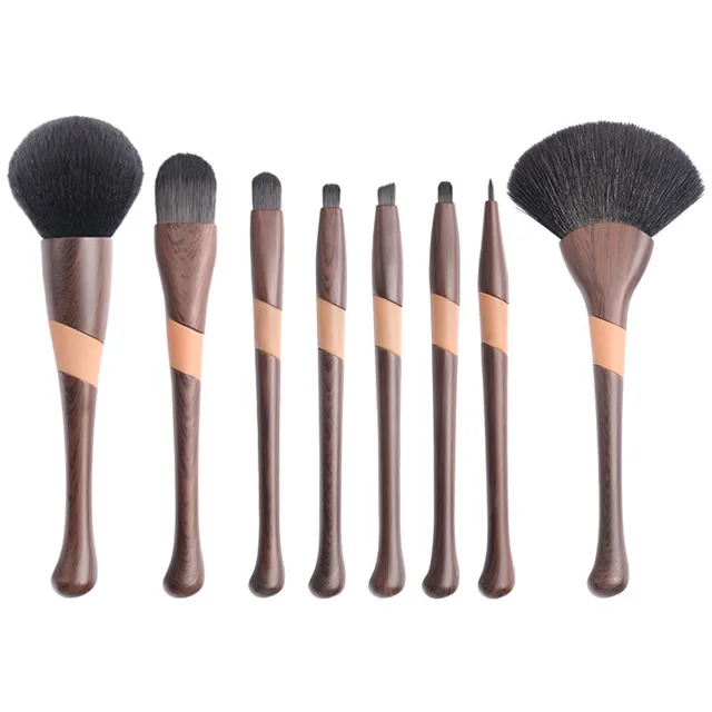 Novice Beauty Tool Set Eyeshadow with Wood Grain Handle Suit - Shop at LoveMi