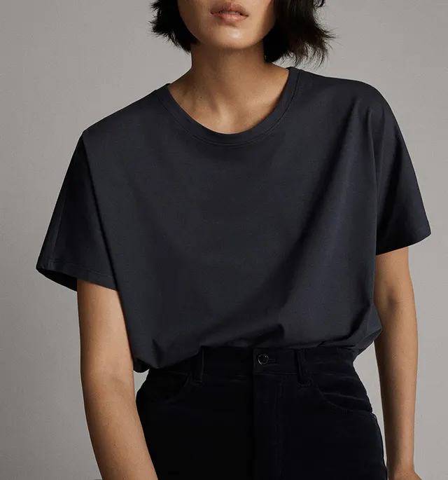 European And American Style Summer Four Color Women's Solid Color Loose Loose Version Of Thin Short Sleeved Basic Solid Color T Shirt Black - Shop at LoveMi