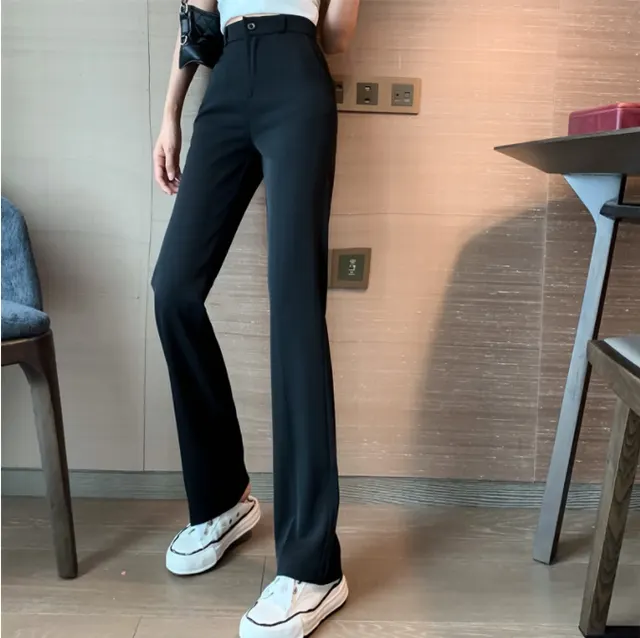 Wide Leg Pants Women''s Summer Casual Suit Pants Black - Shop at LoveMi