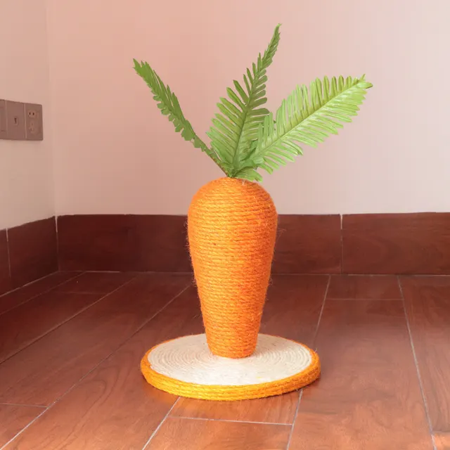Cat Toy Radish Two-color Sisal Simulation Pet Supplies - Orange - View 1
