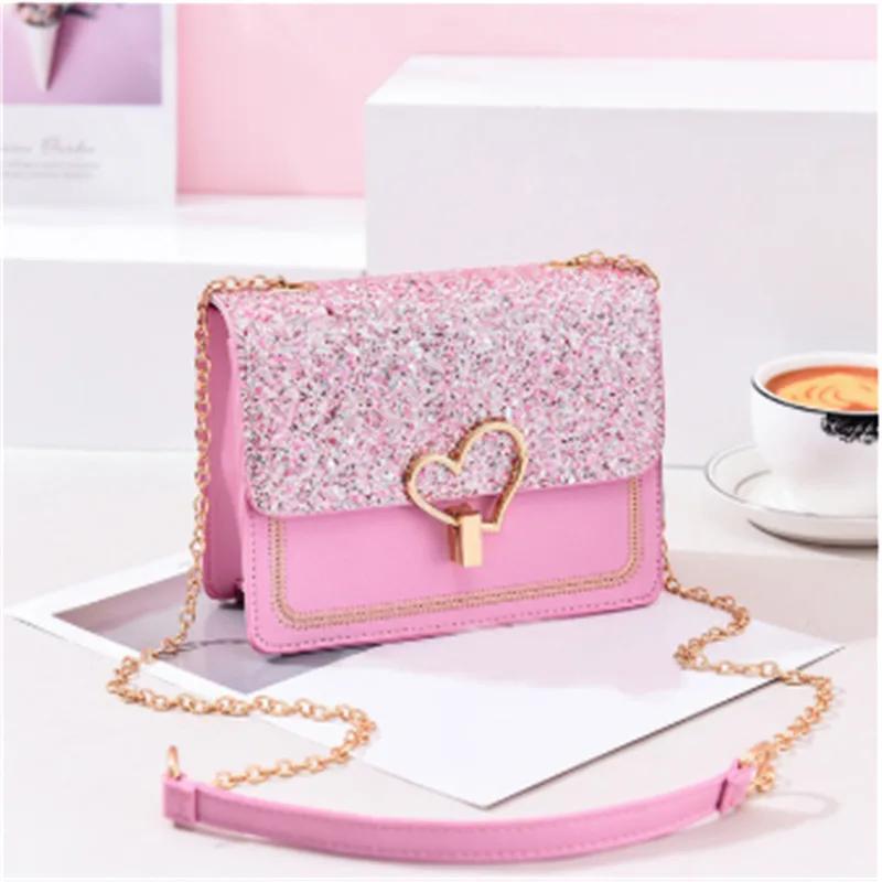 Fashion Creative Heart Chain Pu Small Satchel H - Shop at LoveMi