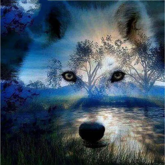 Wolf Diamond Painting Full Diamond Cross Stitch Paste Diamond Painting 40X40Cm - Shop at LoveMi