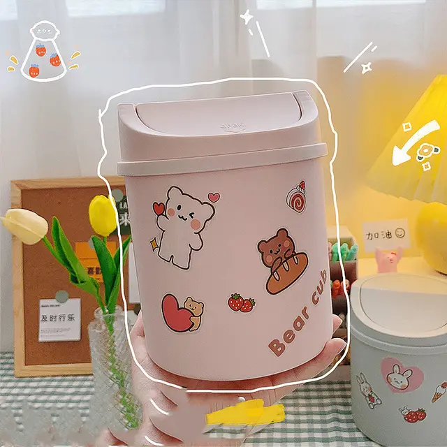 Cute Girly Heart Mini Rubbish Bin Pink - Shop at LoveMi