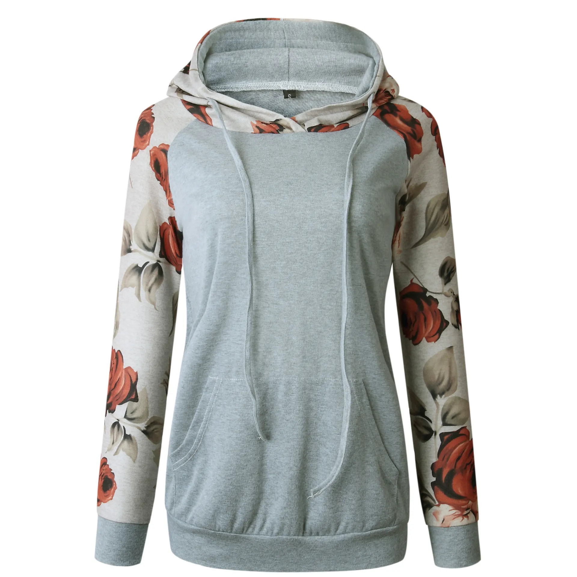 Fashion Printed Tie Dye Pullover Hoodie Women's Sweater - Grey