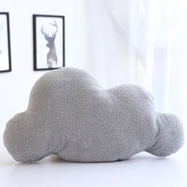Lovely Gray White Cloud Shaped Pillow Cushion Stuffed Plush Toy Bedding Baby Room Home Decoration Gift Girl Birthday Present Grey - Shop at LoveMi