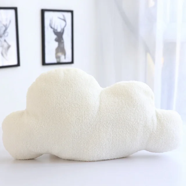Lovely Gray White Cloud Shaped Pillow Cushion Stuffed Plush Toy Bedding Baby Room Home Decoration Gift Girl Birthday Present White - Shop at LoveMi