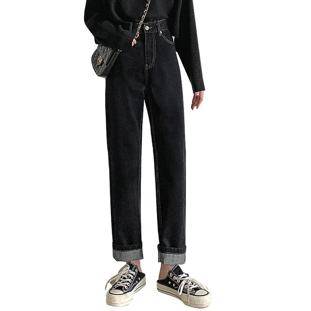Women's Black Jeans are Straight and Loose Slim and Tall Black - Shop at LoveMi