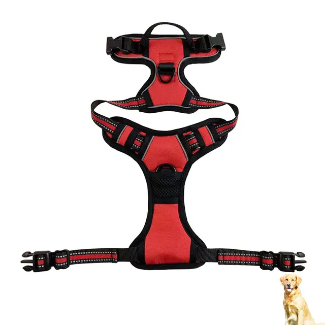 's New Reflective Nylon Chest And Back For Large And Medium Sized Dogs Red - Shop at LoveMi