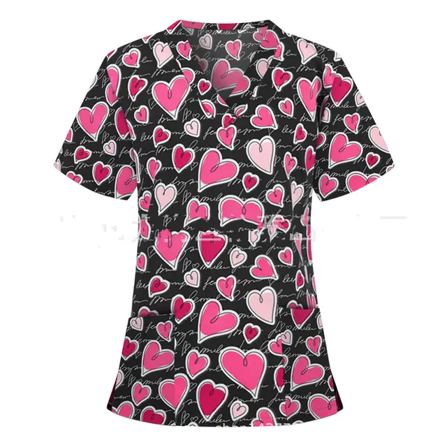 Pocket v Neck Short Sleeved t Shirt Nurse Uniform 1 - Shop at LoveMi