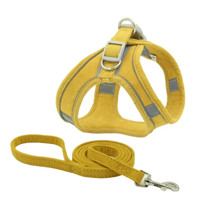 Suede Reflective Pet Chest Harness Vest Yellow - Shop at LoveMi