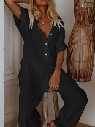 New Summer Women's Cotton And Linen Slim Fit Pants Casual Pants Women - Black