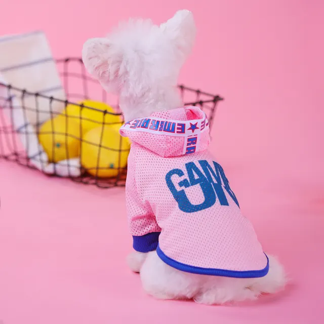 Thin Mesh Small Dog Pet Vest With Hood Breathable Shirt Pink - Shop at LoveMi