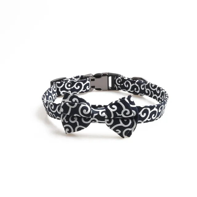 Half Metal Buckle Tang Grass Pet Collar Navy - Shop at LoveMi