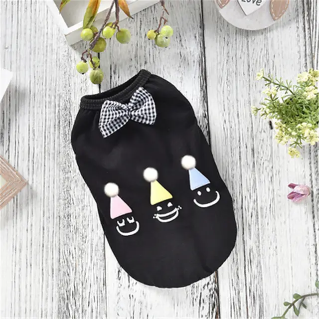 Pet T shirt Dog Clothing Summer Hat Vest Black - Shop at LoveMi