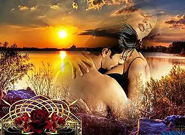 Sunset Lovers Abstract Diamond Painting Round Drill - Shop at LoveMi