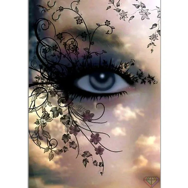DIAPAI Diamond Painting Human Eyes Theme, Full 5D Embroidery Black - Shop at LoveMi
