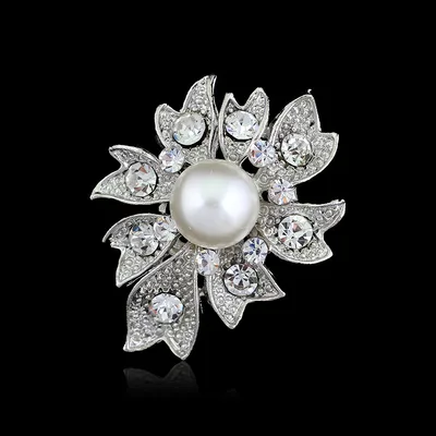 Delicate Pearl And Diamond Shawl Buckle Pin - Shop at LoveMi