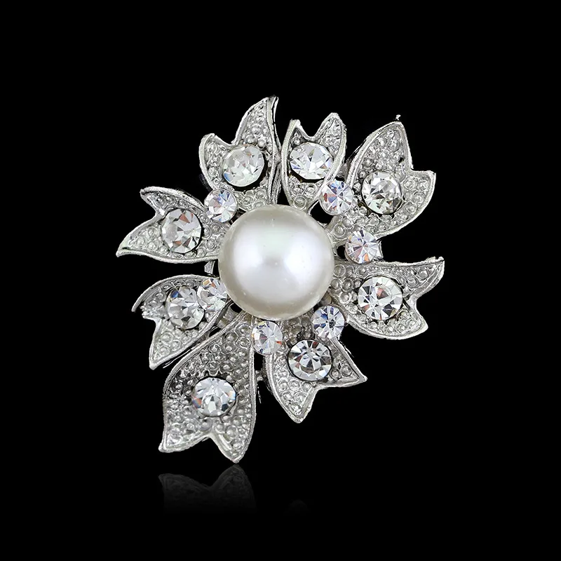 Delicate Pearl And Diamond Shawl Buckle Pin
