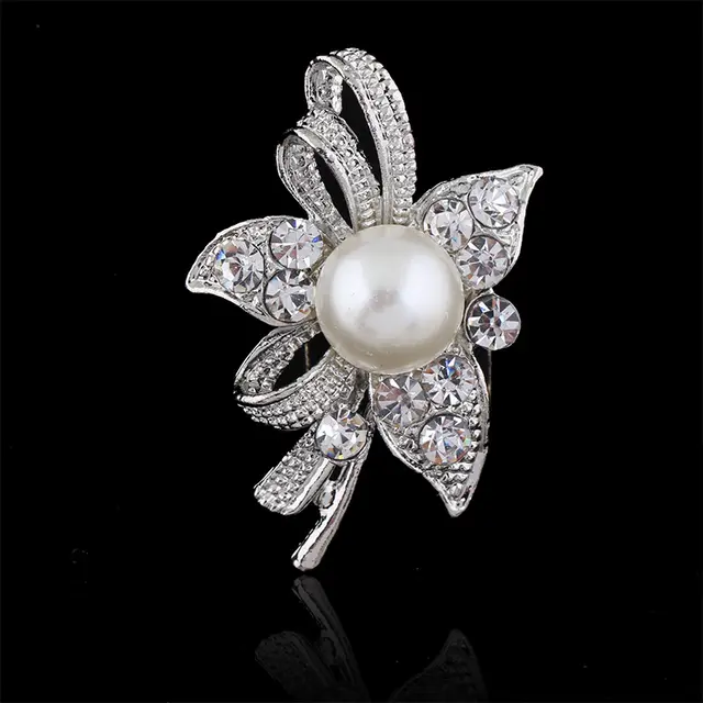 Delicate Pearl And Diamond Shawl Buckle Pin - Shop at LoveMi