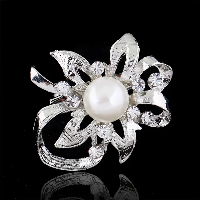 Delicate Pearl And Diamond Shawl Buckle Pin F - Shop at LoveMi