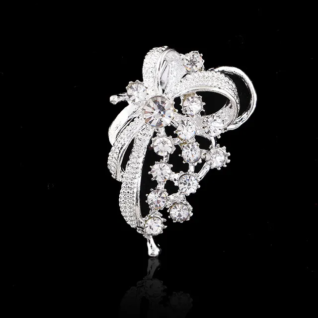 Delicate Pearl And Diamond Shawl Buckle Pin H - Shop at LoveMi