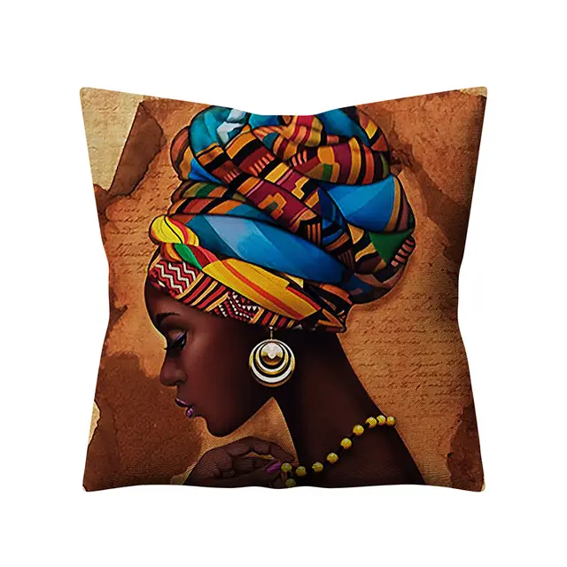 Retro Ethnic Style African Women Linen Pillowcase - Shop at LoveMi