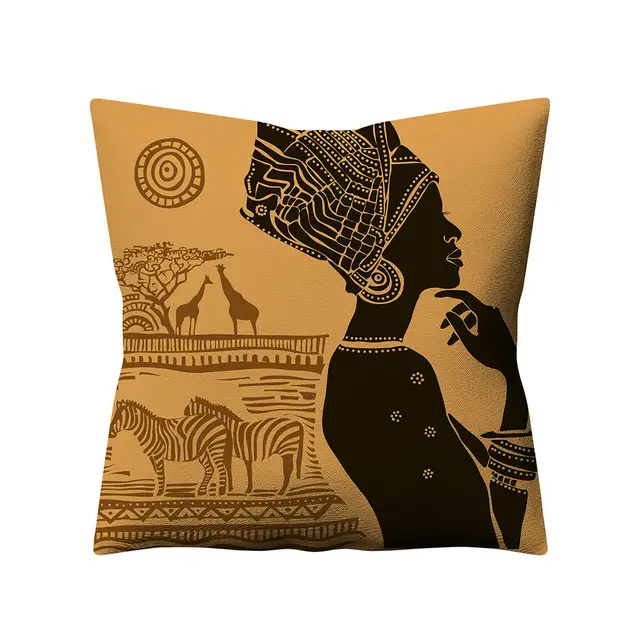 Retro Ethnic Style African Women Linen Pillowcase - Shop at LoveMi