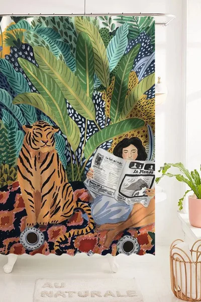 Shower Curtain Waterproof Bathroom Curtain Partition Curtain Free Perforation 1Style - Shop at LoveMi