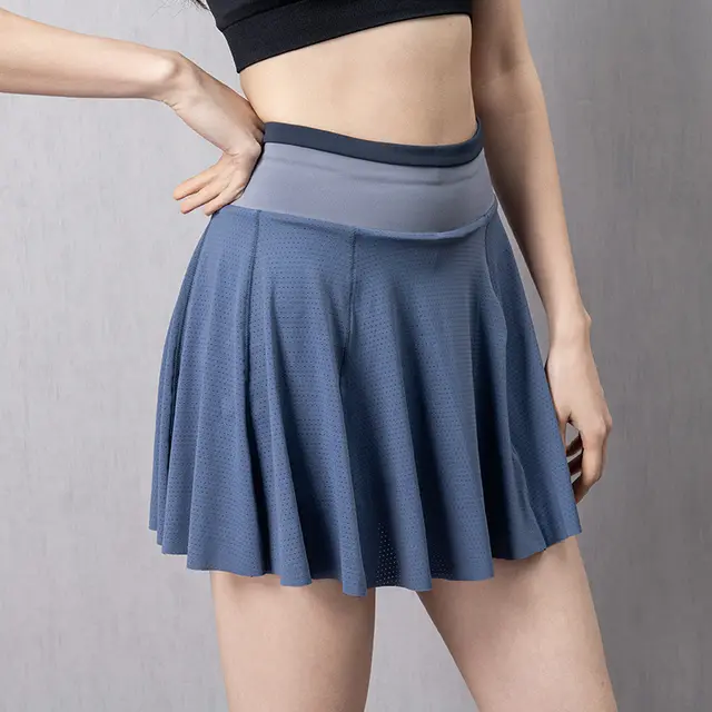 Cloud Hide Women Tennis Skirts Running Golf Badmintion Pantskirt Sports Gym Fitness Shorts Phone Pocket High Waist Sport Skort Blue - Shop at LoveMi