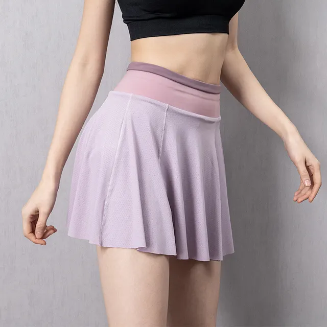 Cloud Hide Women Tennis Skirts Running Golf Badmintion Pantskirt Sports Gym Fitness Shorts Phone Pocket High Waist Sport Skort Purple - Shop at LoveMi