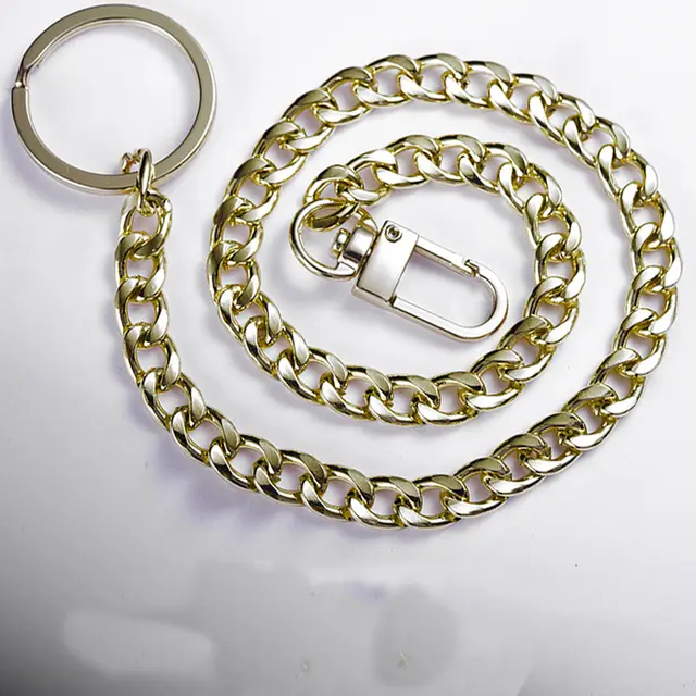 Fashionable And Simple Metal Waist Long Chain Keychain Gold - Shop at LoveMi