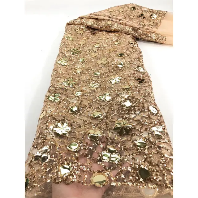 New Style Mesh Lace Fabric Sequin Embroidered Fabric Womens Color Fashion 4 Color - Shop at LoveMi