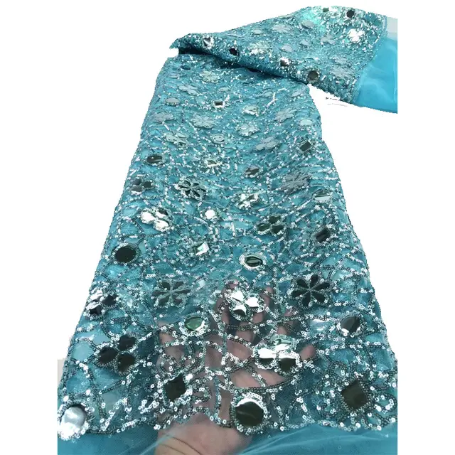 New Style Mesh Lace Fabric Sequin Embroidered Fabric Womens Color Fashion 6 Color - Shop at LoveMi