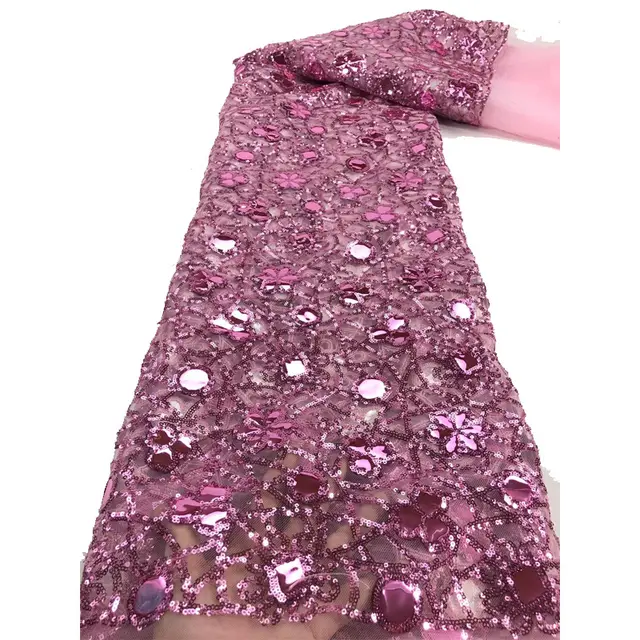 New Style Mesh Lace Fabric Sequin Embroidered Fabric Womens Color Fashion 7 Color - Shop at LoveMi