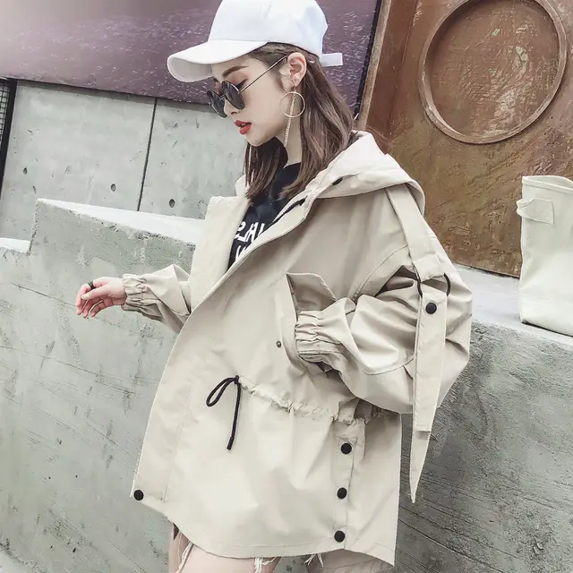 Short Chic Style Windbreaker Khaki - Shop at LoveMi