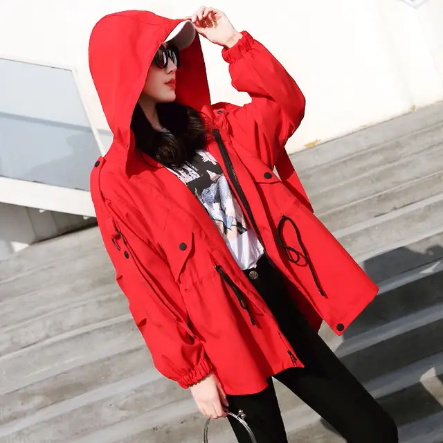 Short Chic Style Windbreaker Red - Shop at LoveMi
