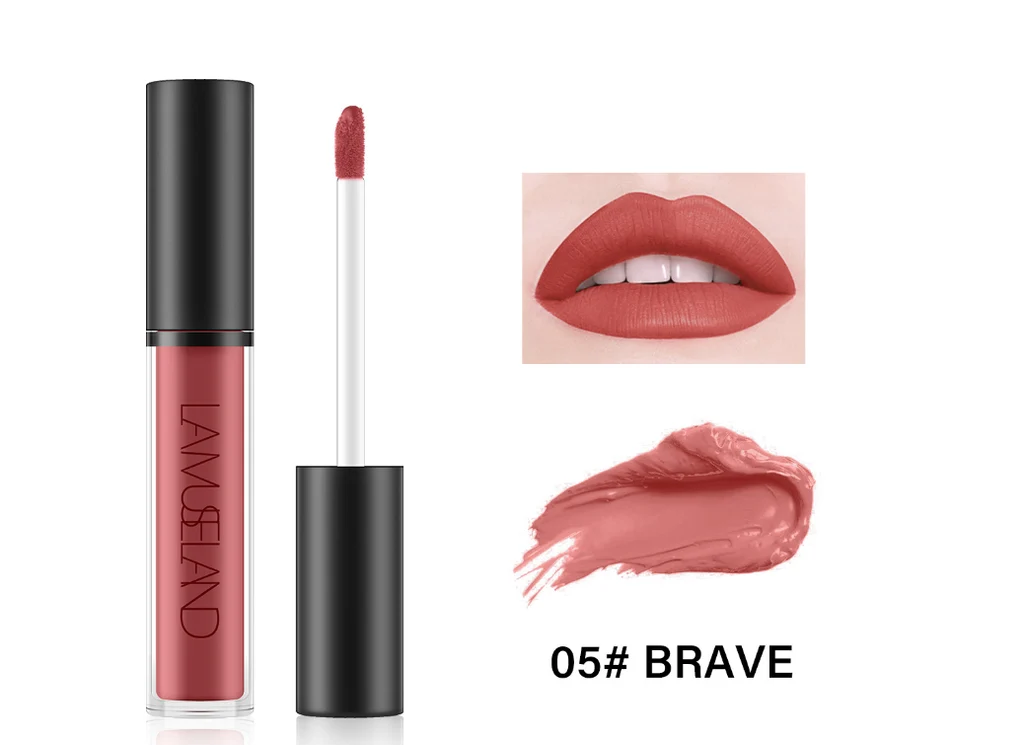 Durable Waterproof Non Stick Cup Lip Gloss Non Stick Cup Liquid Lipstick - 05#Brave