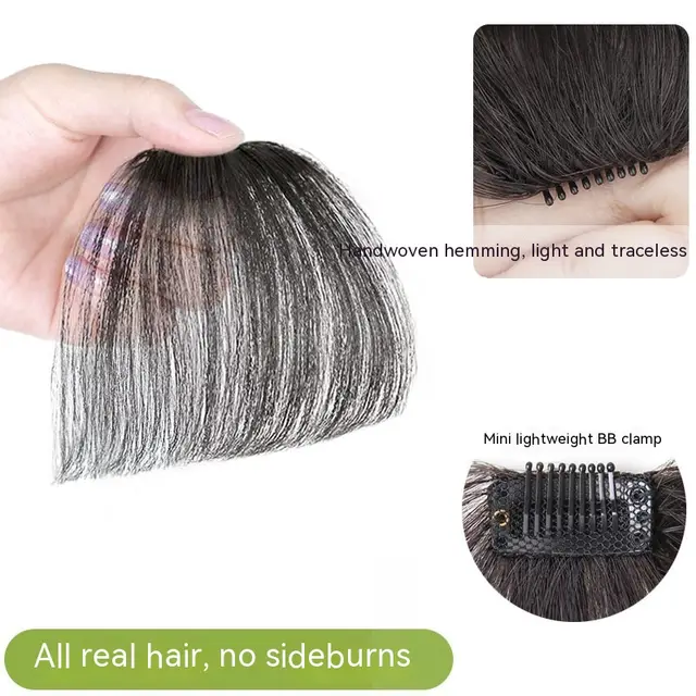 Fake Bangs, Natural Invisible Face Repair, Hand Knitted Bangs Natural Black Without Sideburn - Shop at LoveMi