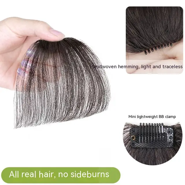 Fake Bangs, Natural Invisible Face Repair, Hand Knitted Bangs Natural Color Without Sideburn - Shop at LoveMi