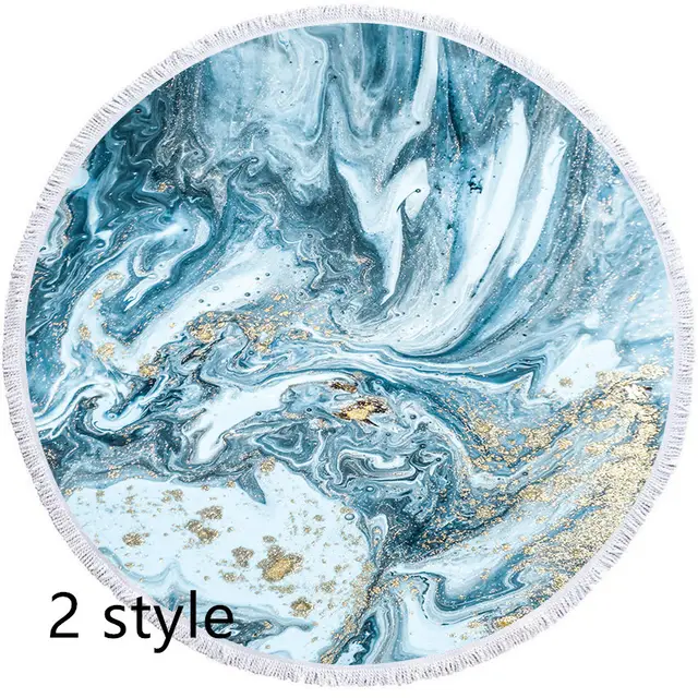Round Printed Beach Towel Microfiber Bath Towel 2 Style - Shop at LoveMi