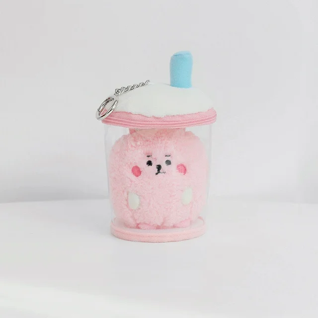 Small Animal Milk Tea Cup Built In Plush Doll Pendant Pink - Shop at LoveMi
