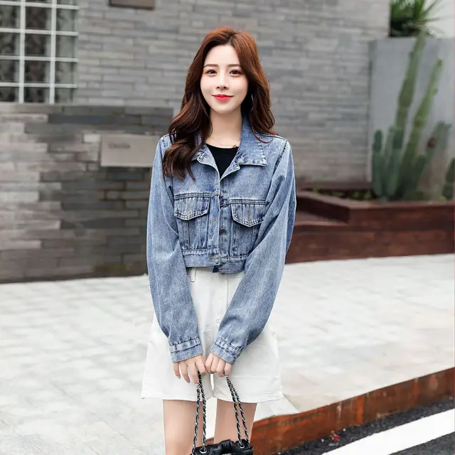 Women's Denim New Early Autumn Korean Loose Wild Short Blue - Shop at LoveMi