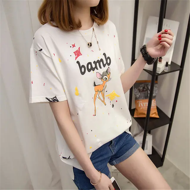 Women's Loose Casual Short Sleeved t Shirt Women White - Shop at LoveMi