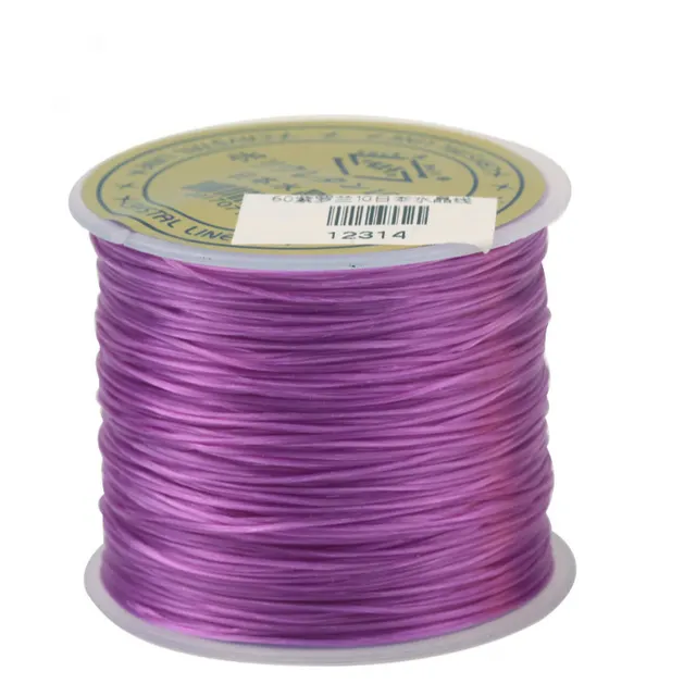 Transparent Crystal Elastic Thread Braided Bracelet Bracelet Elastic Thread Beaded Bracelet Violet - Shop at LoveMi