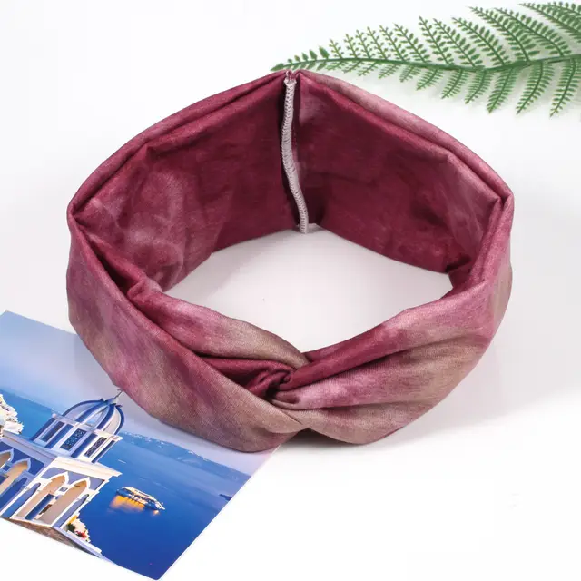 Elastic Sports Headband Ladies Tie dye Cross Hairband - Shop at LoveMi