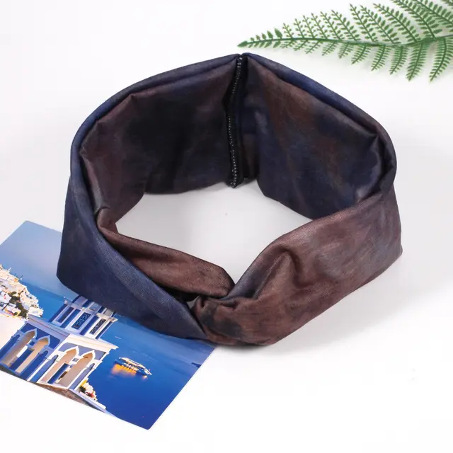 Elastic Sports Headband Ladies Tie dye Cross Hairband - Shop at LoveMi