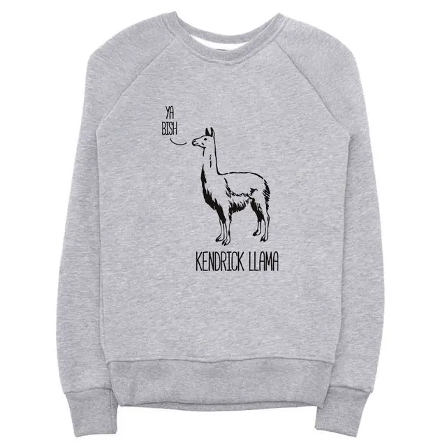Kendrick Llama Animal Print Women's Sweatshirt Grey - Shop at LoveMi