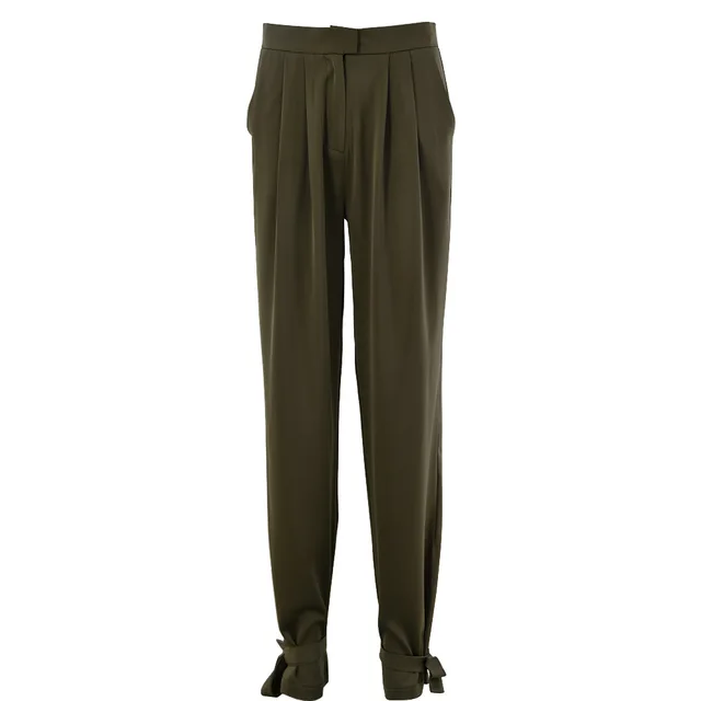 Women's New High waist Lace up Trousers Army Green - Shop at LoveMi