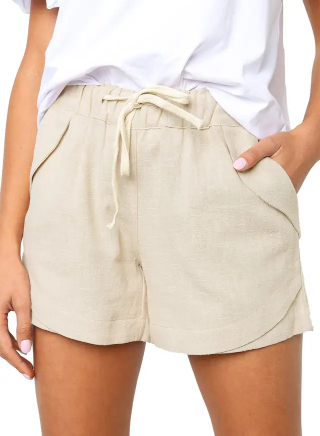 Casual Tencel High Waist Loose Wide Leg Pants Beige - Shop at LoveMi