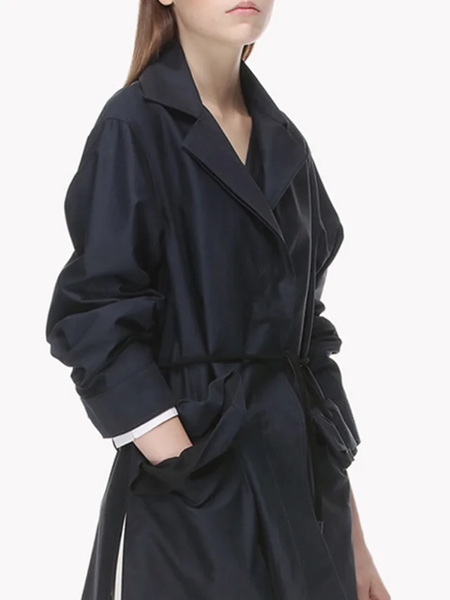 Han Luojia Plus Size Women's Fat Mm Windbreaker Design Is Loose And Thin, Fashionable And Western Style New Spring Black - Shop at LoveMi